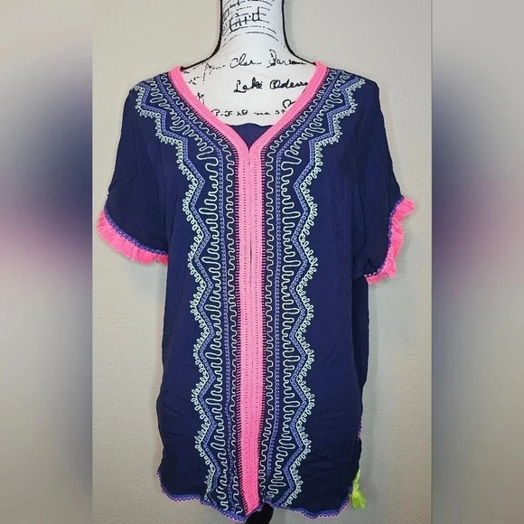 Cat & Jack Other - Cat & Jack Girl's Embroidered Boho Short Sleeve Top Size XL (14/16)